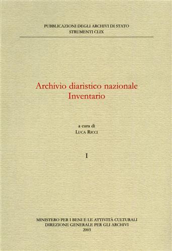 Archivio Diaristico Nazionale. Inventario - copertina