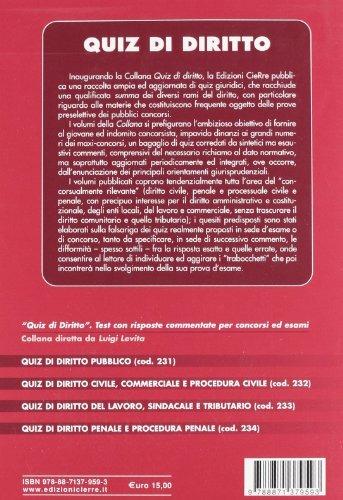 Quiz di diritto. Diritto penale e procedura penale - Lucia Di Bello,Stefania Noto - 2