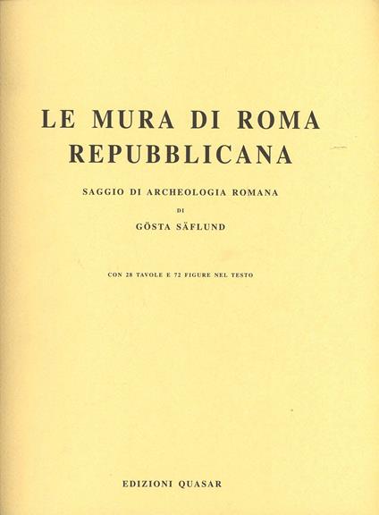 Le mura di Roma repubblicana - Gosta Saflund - copertina