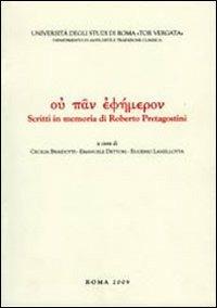 Ou pan ephemeron. Scritti in memoria di Roberto Pretagostini - copertina