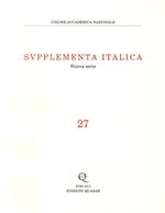 Supplementa italica. Vol. 27