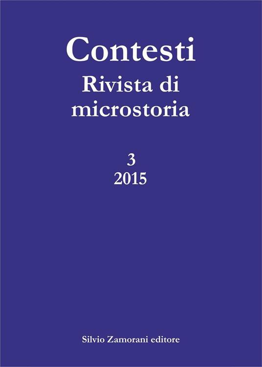 Contesti. Rivista di microstoria (2015). Vol. 3 - copertina