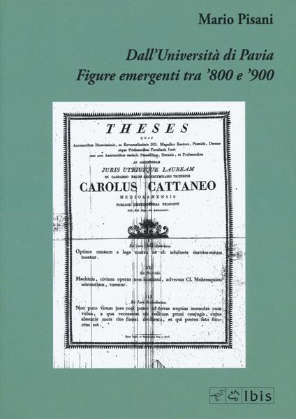 Dall'Università di Pavia. Figure emergenti tra '800 e '900 - Mario Pisani - copertina