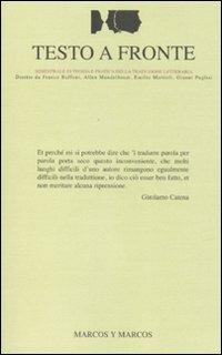 Testo a fronte. Vol. 36 - copertina
