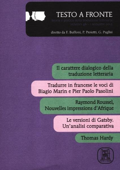 Testo a fronte. Vol. 46 - copertina