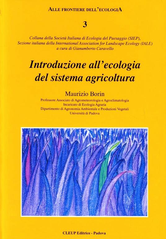 Introduzione all'ecologia del sistema agricoltura - Maurizio Borin - copertina
