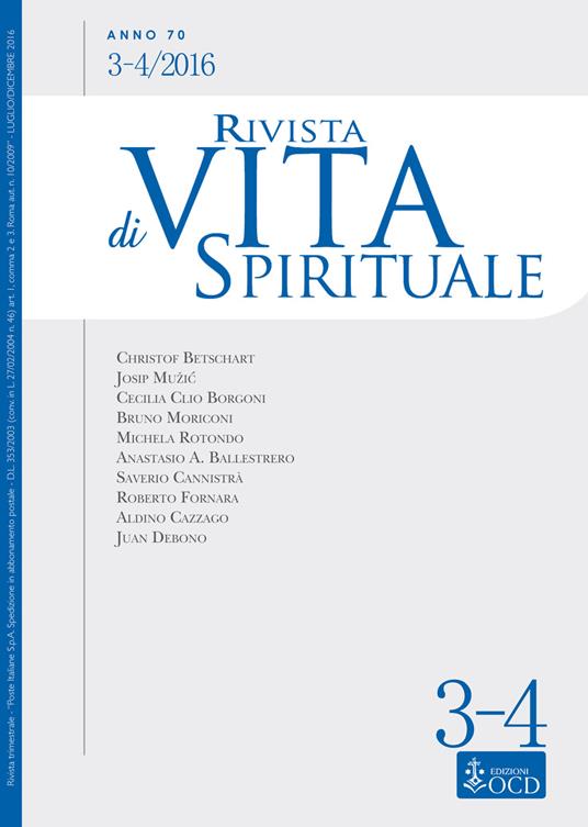 Rivista di vita spirituale (2016). Vol. 3-4 - copertina