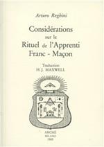 Considérations sur le rituel de l'apprenti franc-maçon