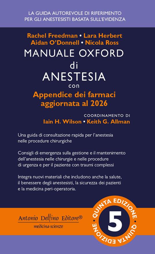 Manuale Oxford di anestesia - Rachel Freedman,Lara Herbert,Aidan O'Donnell - copertina