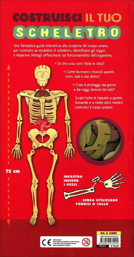 Costruisci il tuo scheletro e scopri come funziona il corpo umano. Ediz. illustrata. Con modellino - Richard Walker - 2