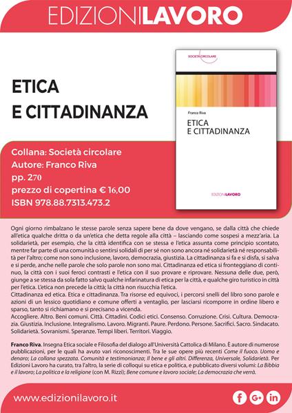 Etica e cittadinanza - Franco Riva - copertina
