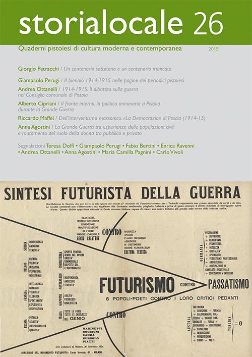 Storia locale. Quaderni pistoiesi di cultura moderna e contemporanea. Vol. 26 - copertina