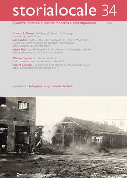 Storialocale. Quaderni pistoiesi di cultura moderna e contemporanea. Vol. 34 - copertina