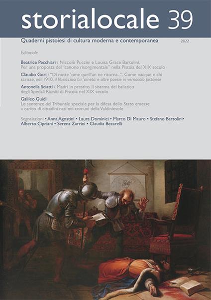 Storia locale. Quaderni pistoiesi di cultura moderna e contemporanea. Vol. 39 - copertina