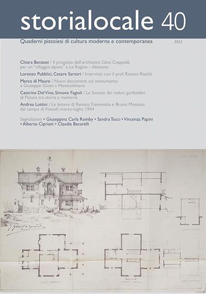 Storia locale. Quaderni pistoiesi di cultura moderna e contemporanea. Vol. 40 - copertina