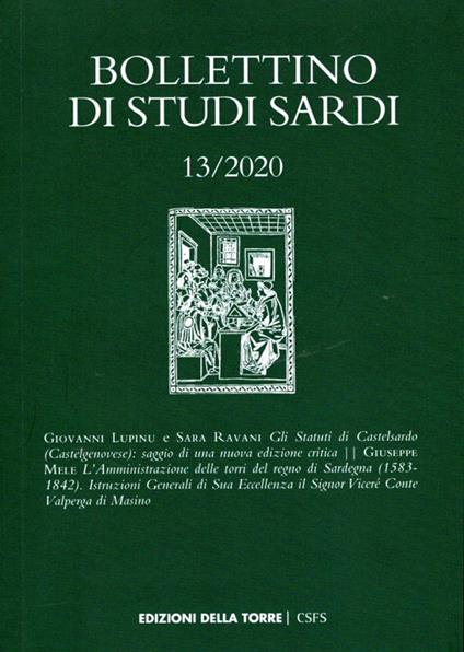 Bollettino di studi sardi (2020). Vol. 13 - copertina