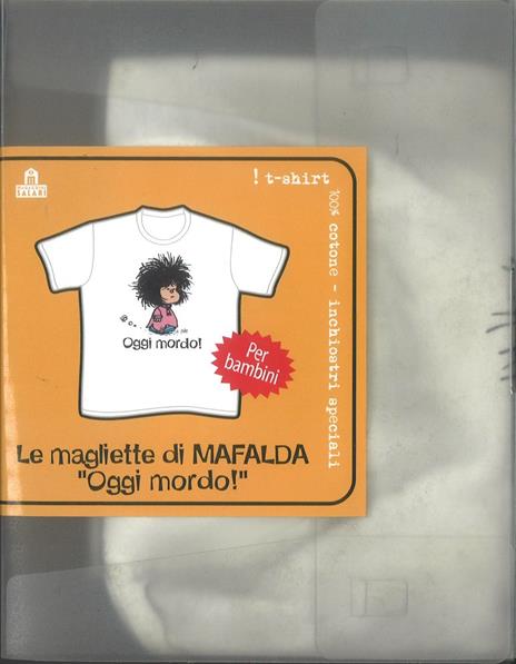 T-Shirt Mafalda a maniche corte, bambino 3/4 anni. Bianco. Oggi mordo! - 3