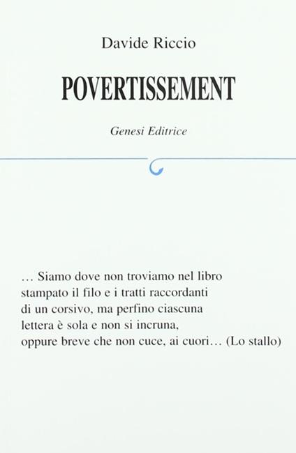 Povertissement - Davide Riccio - copertina