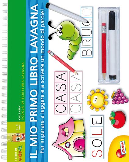 Lettere e parole. Libro lavagna. Ediz. illustrata. Con gadget - copertina