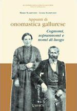 Appunti di onomastica gallurese. Cognomi, soprannomi e nomi di luogo