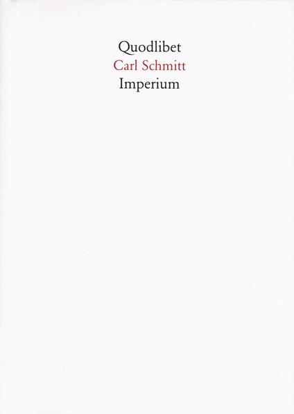 Imperium. Conversazioni con Klaus Figge e Dieter Groh 1971 - Carl Schmitt - copertina