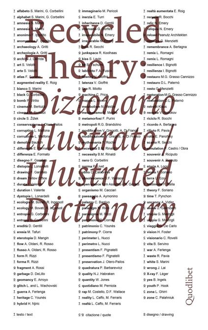 Recycled theory: dizionario illustrato-illustrated dictionary. Ediz. italiana e inglese - copertina
