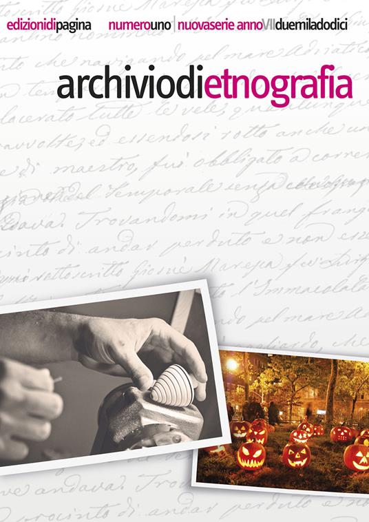 Archivio di etnografia (2012). Vol. 1 - copertina
