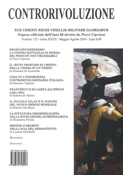 Controrivoluzione (2016). Vol. 125 - copertina