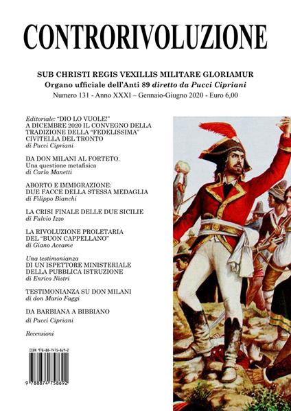 Controrivoluzione (2020). Vol. 131 - copertina
