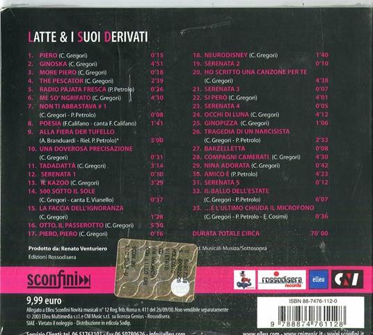 Latte e I Suoi Derivati - CD Audio di Latte e i suoi derivati - 2