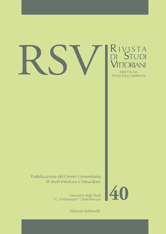 RSV. Rivista di studi vittoriani. Vol. 40 - copertina