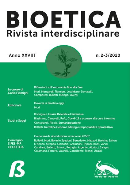 Bioetica. Rivista interdisciplinare (2020). Vol. 2-3 - copertina