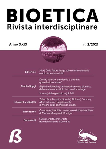 Bioetica. Rivista interdisciplinare (2021). Vol. 2 - copertina