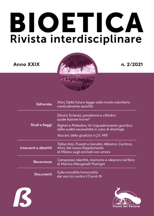 Bioetica. Rivista interdisciplinare (2021). Vol. 2 - copertina