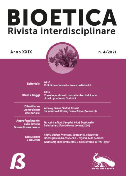 Bioetica. Rivista interdisciplinare (2021). Vol. 4 - copertina