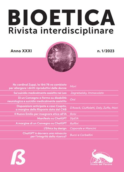 Bioetica. Rivista interdisciplinare (2023). Vol. 1 - copertina