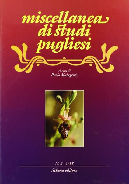 Miscellanea di studi pugliesi. Vol. 2 - copertina