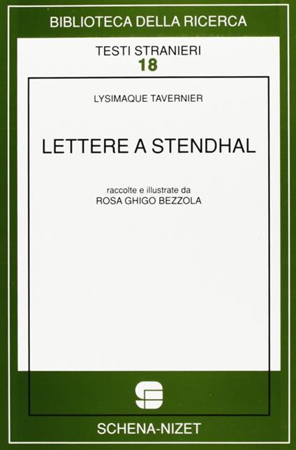 Lettere a Stendhal - Lysimaque Tavernier - copertina