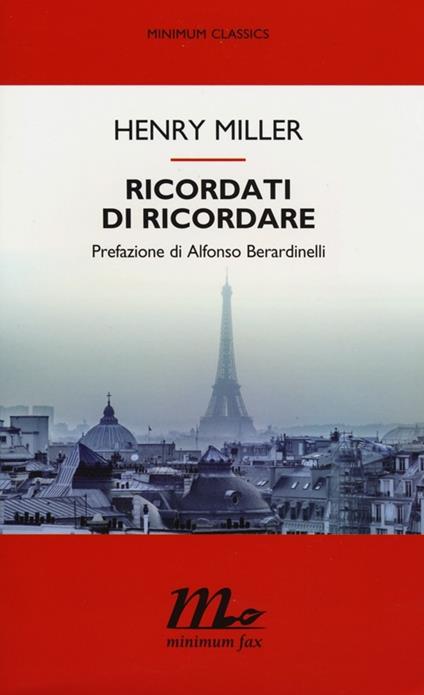 Ricordati di ricordare - Henry Miller - copertina