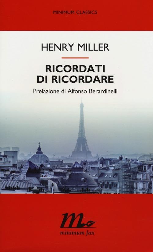 Ricordati di ricordare - Henry Miller - copertina