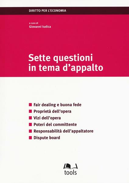 Sette questioni in tema d'appalto - copertina