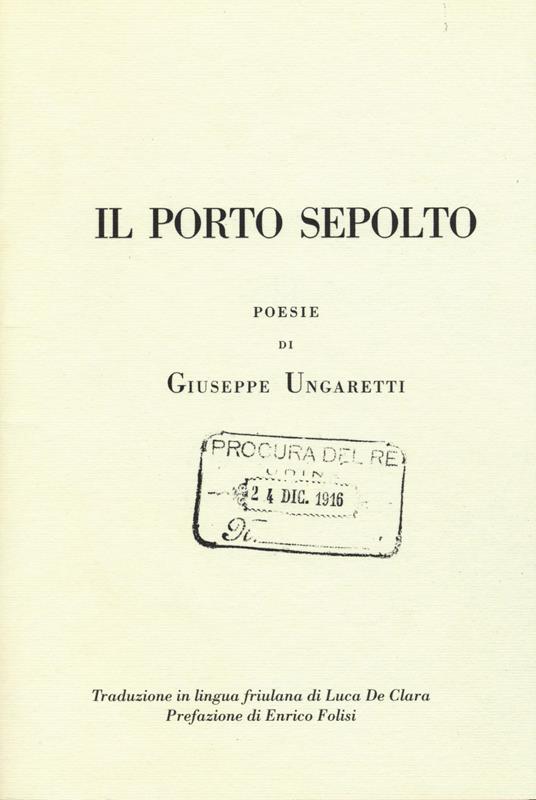 Il porto sepolto - Giuseppe Ungaretti - copertina
