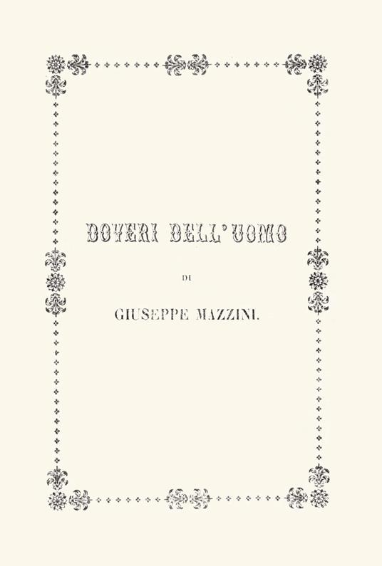 Doveri dell'uomo - Giuseppe Mazzini - copertina