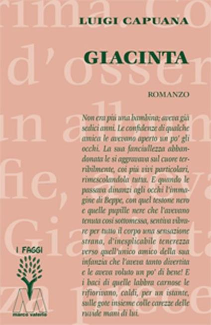 Giacinta - Luigi Capuana - copertina