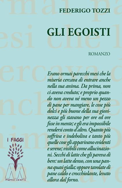 Gli egoisti. Nuova ediz. - Federigo Tozzi - copertina