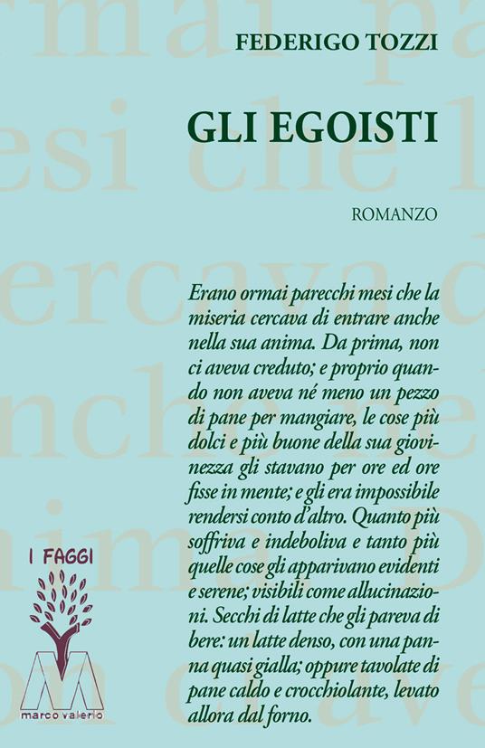 Gli egoisti. Nuova ediz. - Federigo Tozzi - copertina