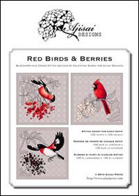 Red birds & Berries. Cros stitch and blackwork designs - Valentina Sardu - copertina