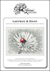 Ladybug & daisy. Cross stitch and blackwork design - Valentina Sardu - copertina