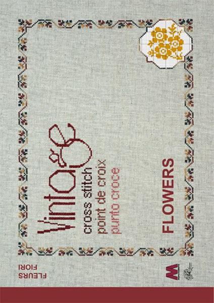 Vintage cross stitch. Flowers. Fiori. Ediz. italiana, inglese e francese - copertina