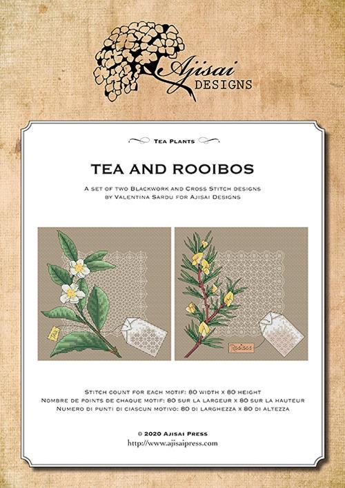 Tea plants. Tea and rooibos. Cross stitch and blackwork designs - Valentina Sardu - copertina